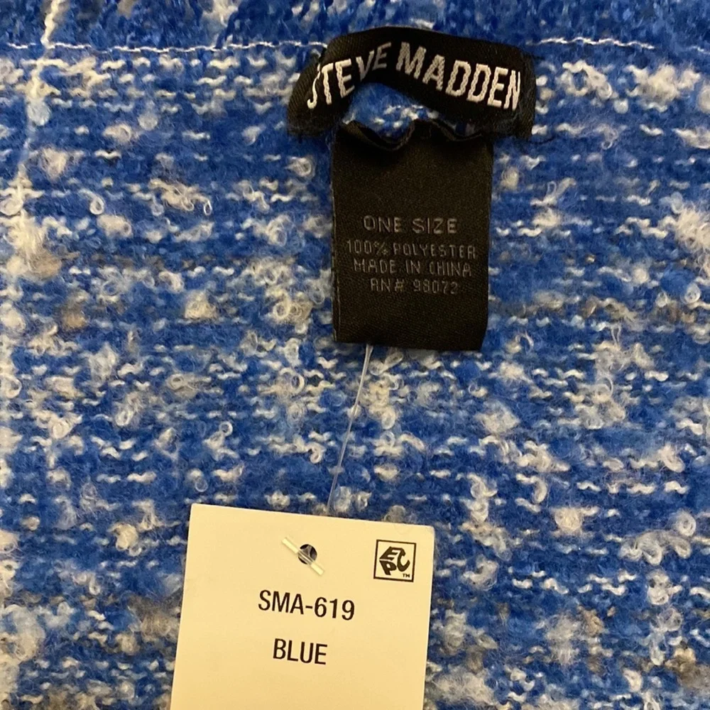 Steve Madden Tweed Boucle Scarf Blue Ombre